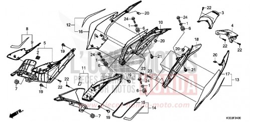 SIDE COVER/REAR COWL CBR250RG de 2016